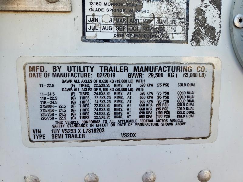 2020 Utility VS2DX DRY Van Trailer