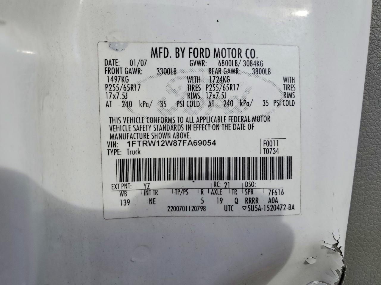 2007 Ford F150 Supercrew