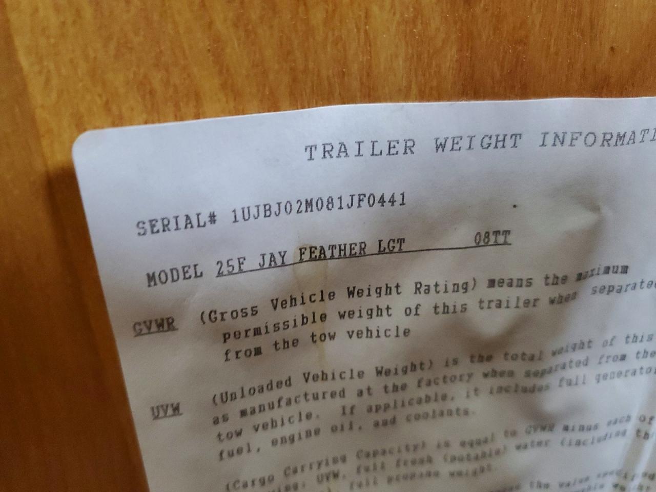 2008 Jayco RV Trailer