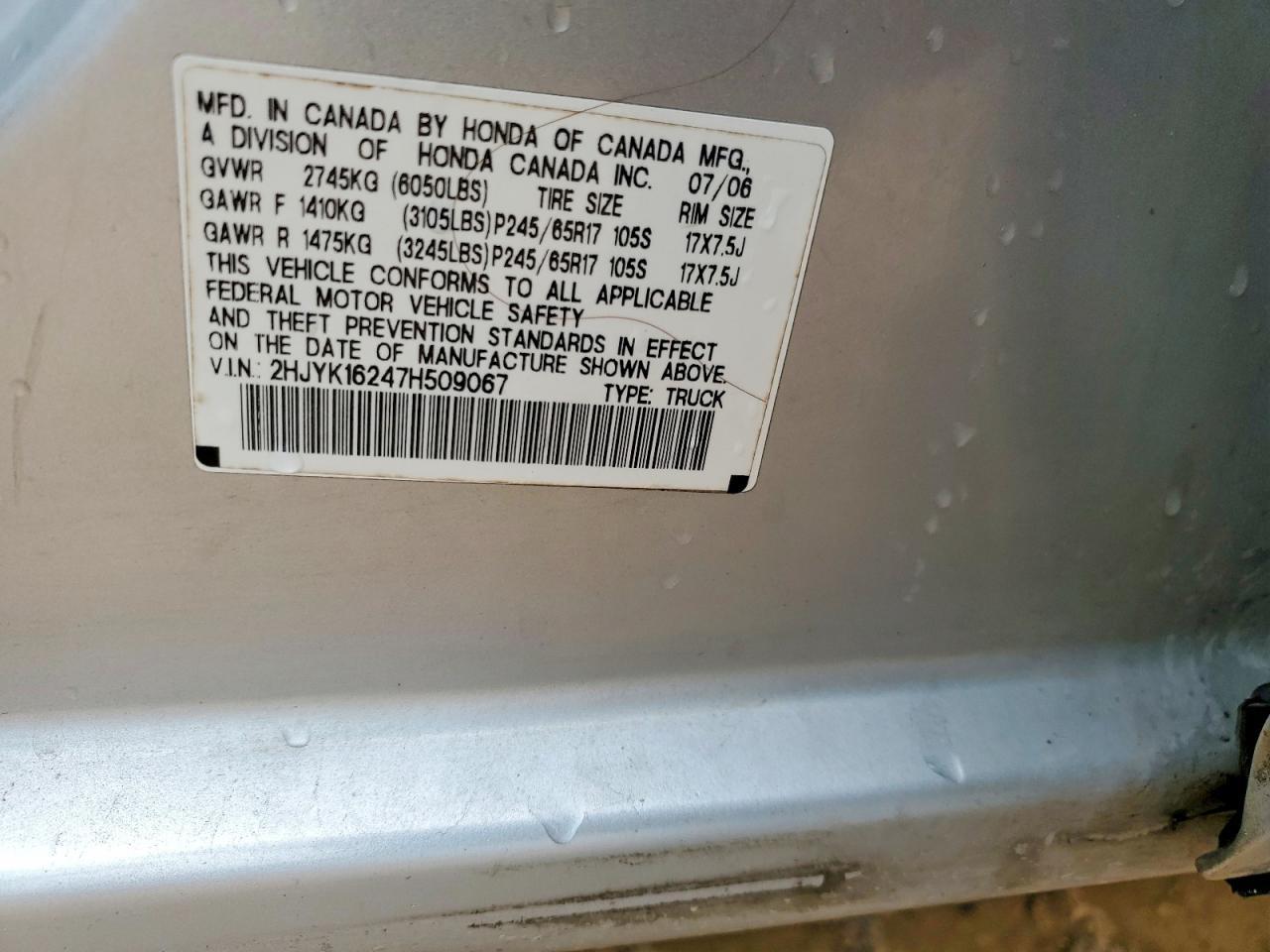 2007 Honda Ridgeline RT