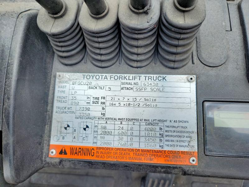 2014 Toyota TA 8FGCU20 Forklift