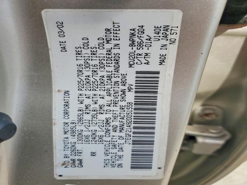 2002 Toyota Highlander Limited