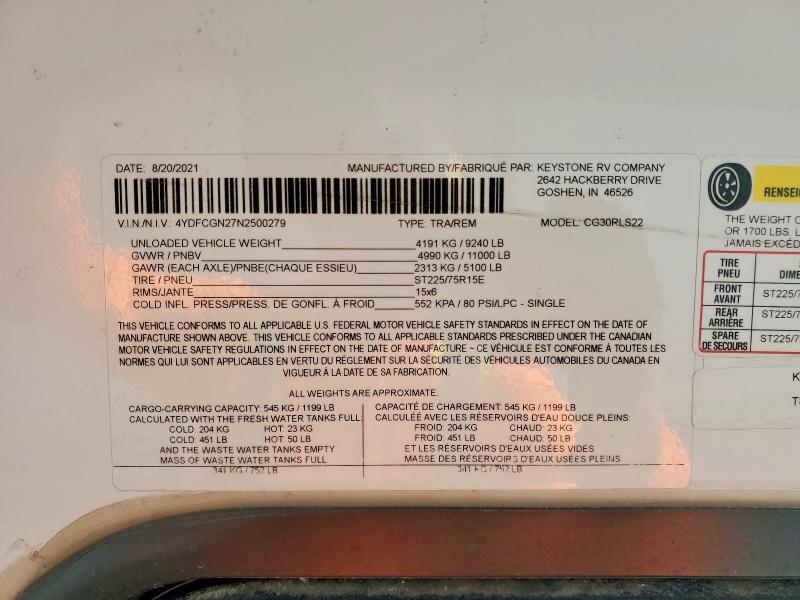 2022 Keystone Cougar Camper