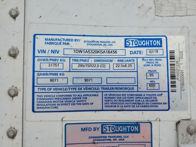 2019 Stoughton DRY Van Trailer