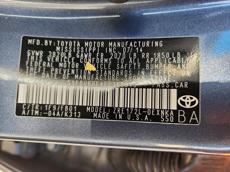 2014 Toyota Corolla le