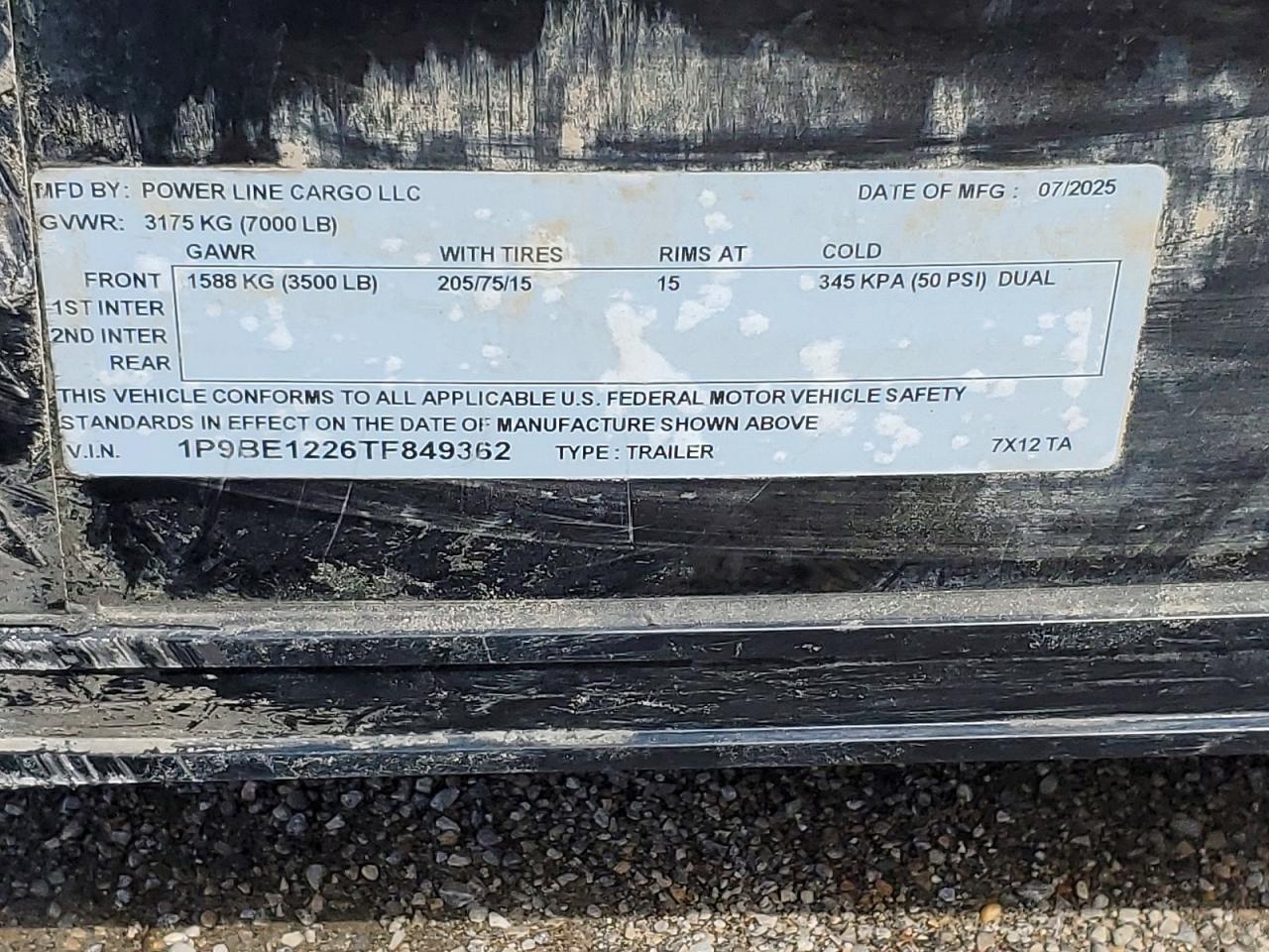 2026 Powerline Cargo 7X12TA Enclosed Cargo Trailer