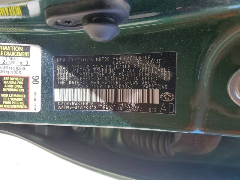 2016 Toyota Corolla le