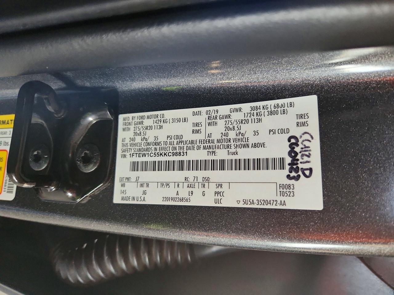 2019 Ford F150 Supercrew