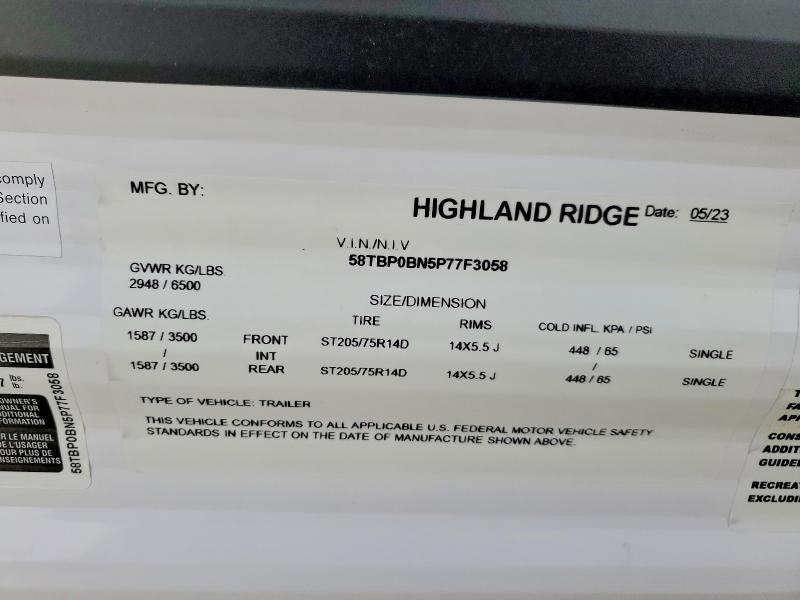 2023 Highland Ridge Camper