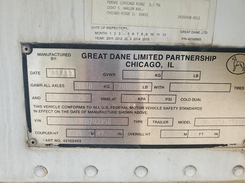 2014 Great Dane ECM-1113-12348 Refrigerated Van Trailer