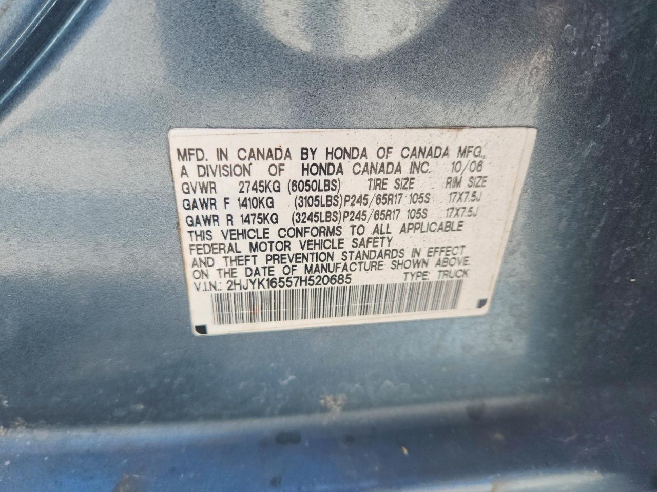 2007 Honda Ridgeline