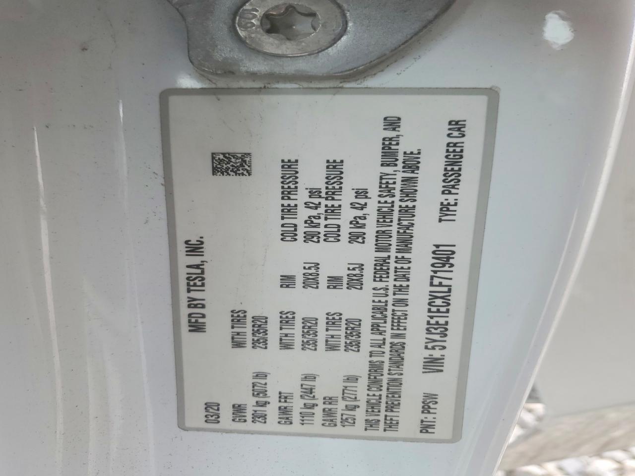 2020 Tesla Model 3