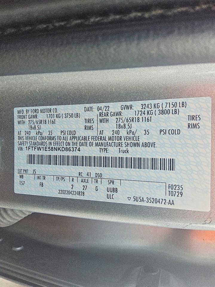 2022 Ford F150 Supercrew