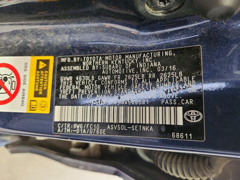 2016 Toyota Camry le