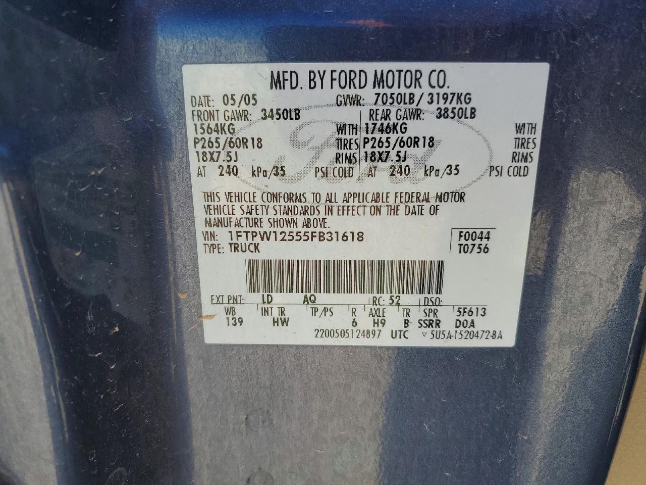 2005 Ford F150 Supercrew
