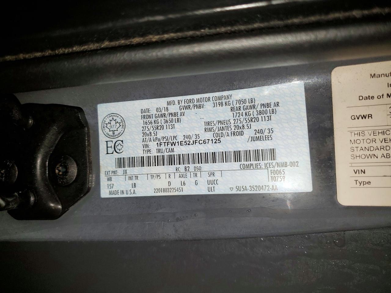 2018 Ford F150 Supercrew