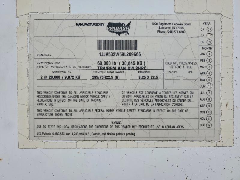 2009 Wabash SH Dvlshpc DRY Van Trailer