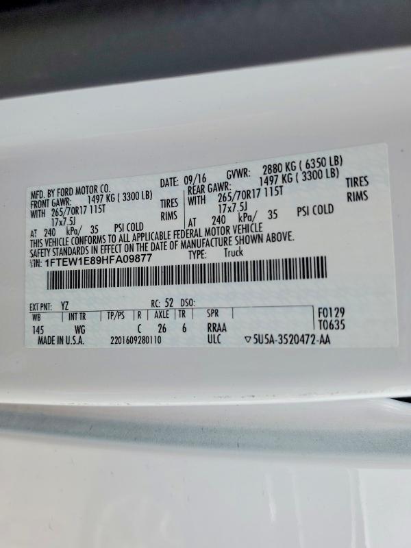 2017 Ford F150 Supercrew