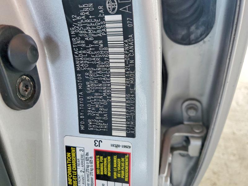 2012 Toyota Corolla le