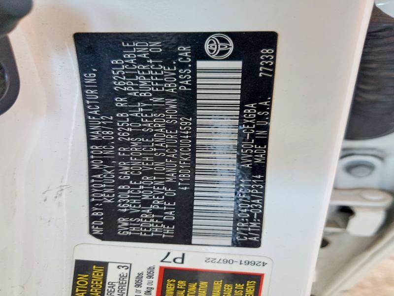 2012 Toyota Camry Hybrid xle