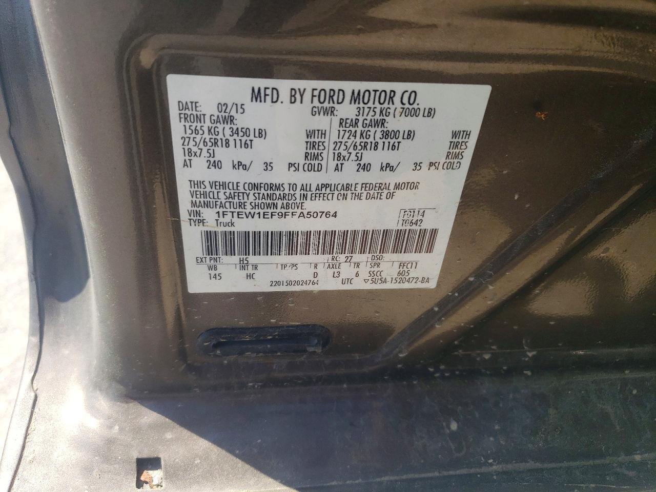 2015 Ford F150 Supercrew