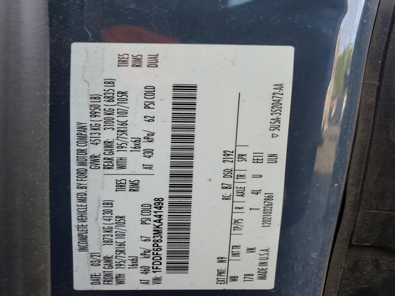 2021 Ford Transit Delivery Van