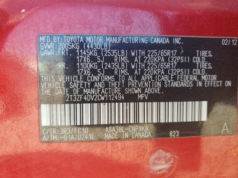 2012 Toyota Rav4 Base