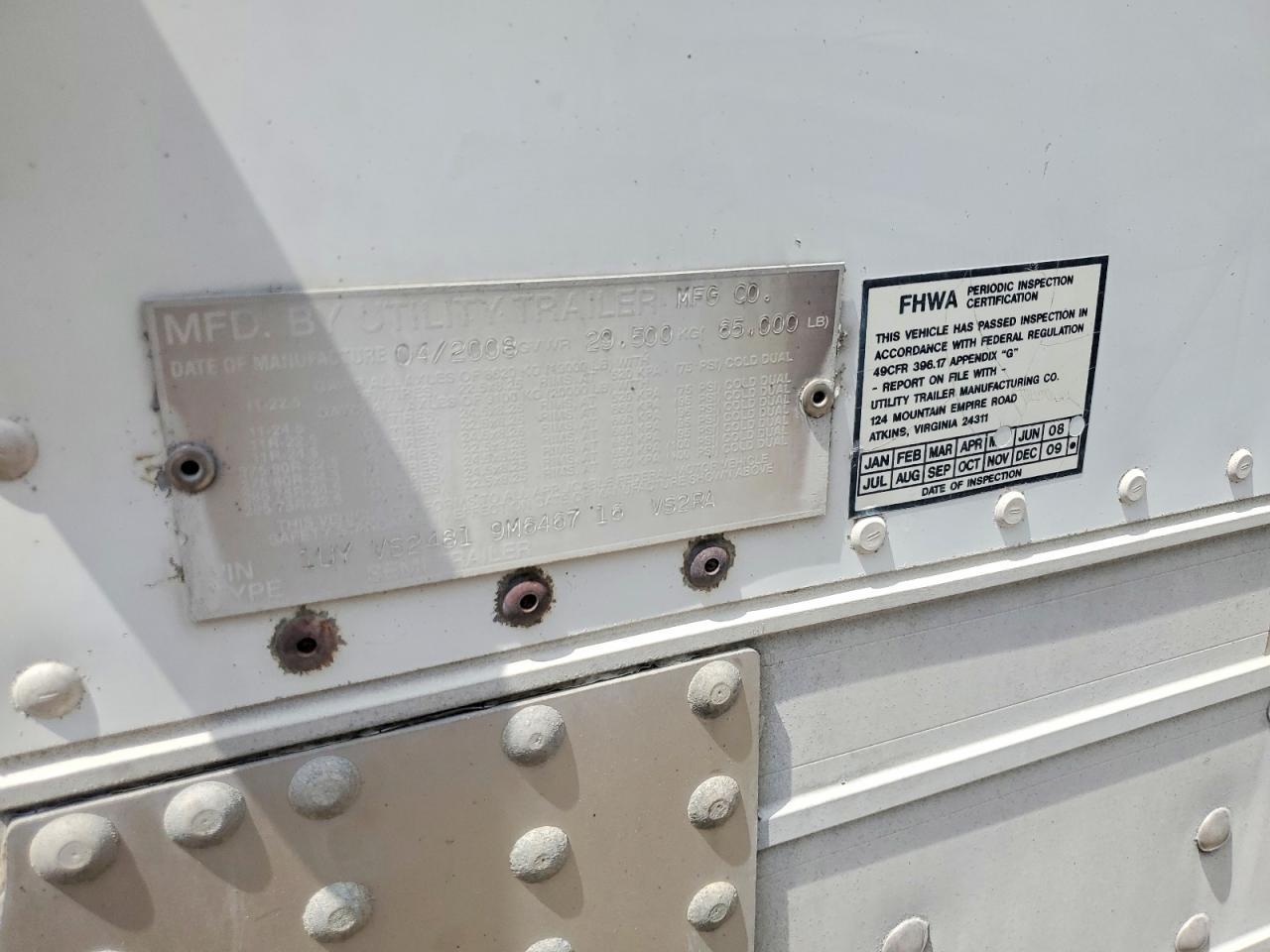 2009 Utility VS2RA Refrigerated Van Trailer