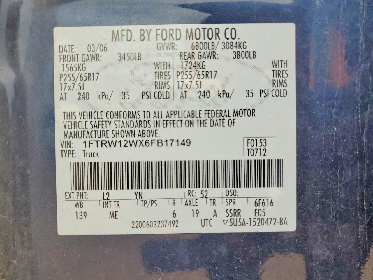 2006 Ford F150 Supercrew
