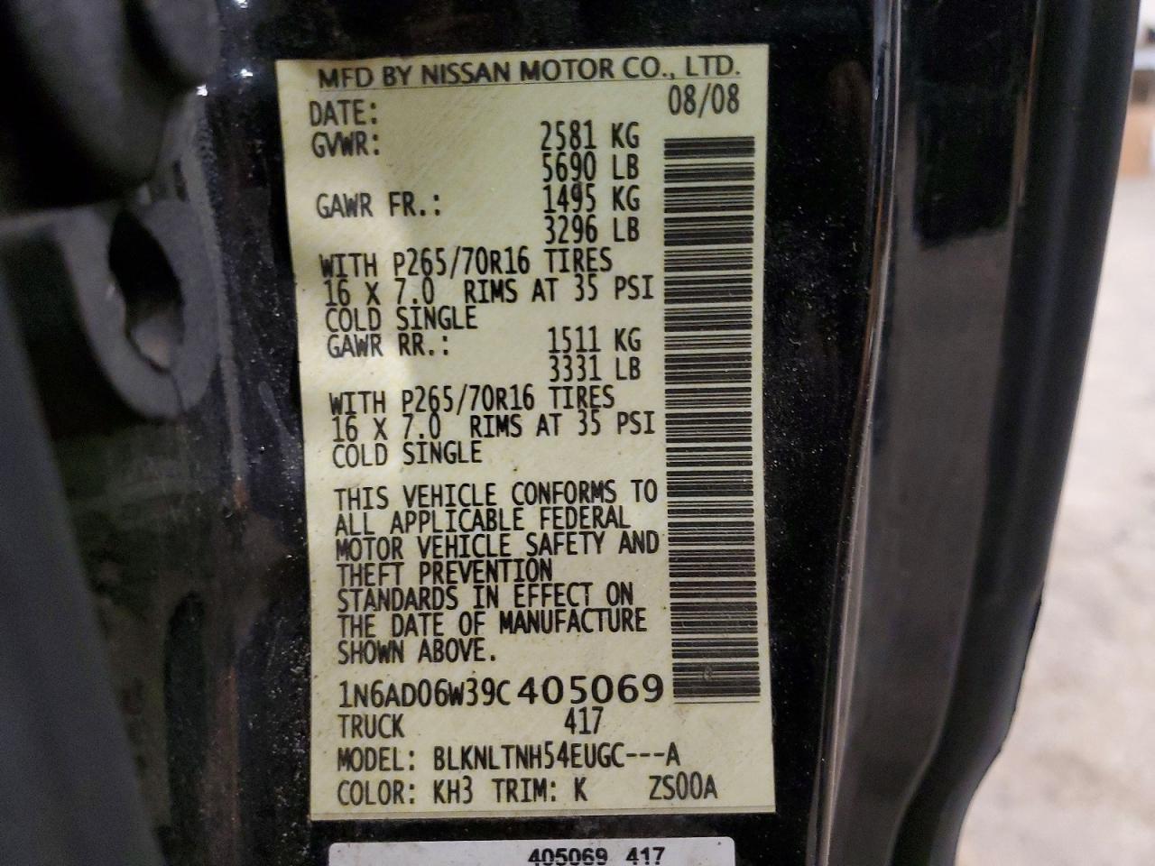 2009 Nissan Frontier SE V6
