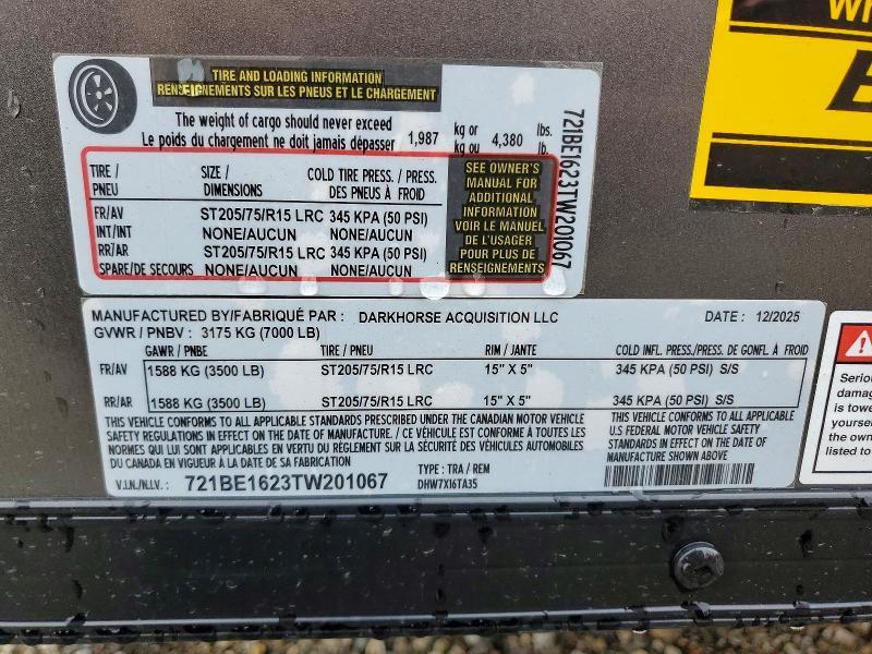 2026 Lbxc 2026 Darkhorse Cargo DHW7X16TA35 Enclosed Cargo TR