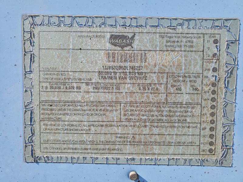 2013 Wabash SH Dvcvhpc DRY Van Trailer