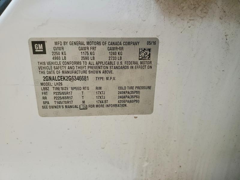 2016 Chevrolet Equinox lt