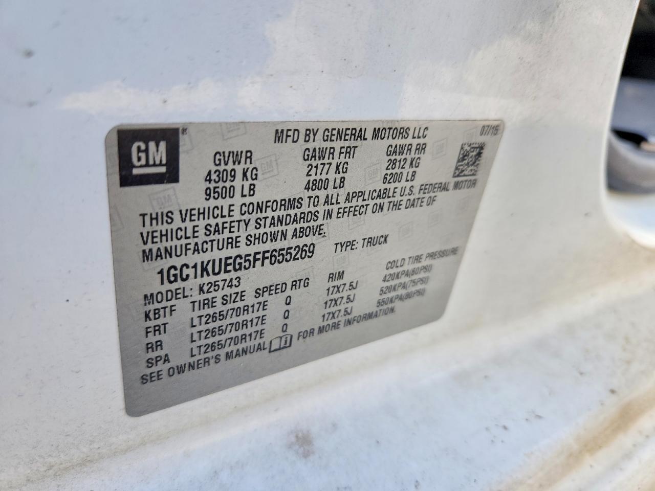 2015 Chev Silverado K2500 Heavy Duty