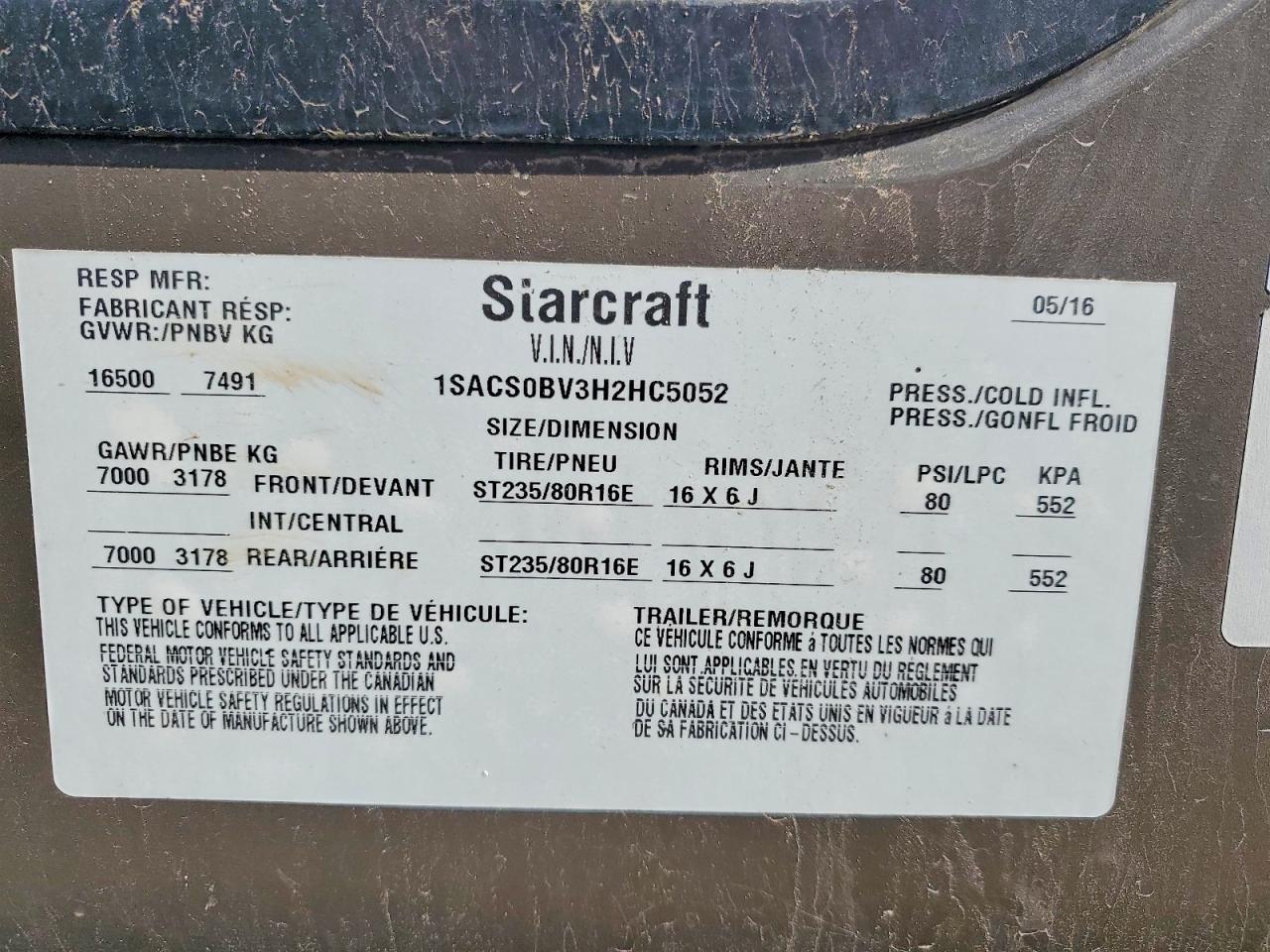 2017 Starcraft Camper