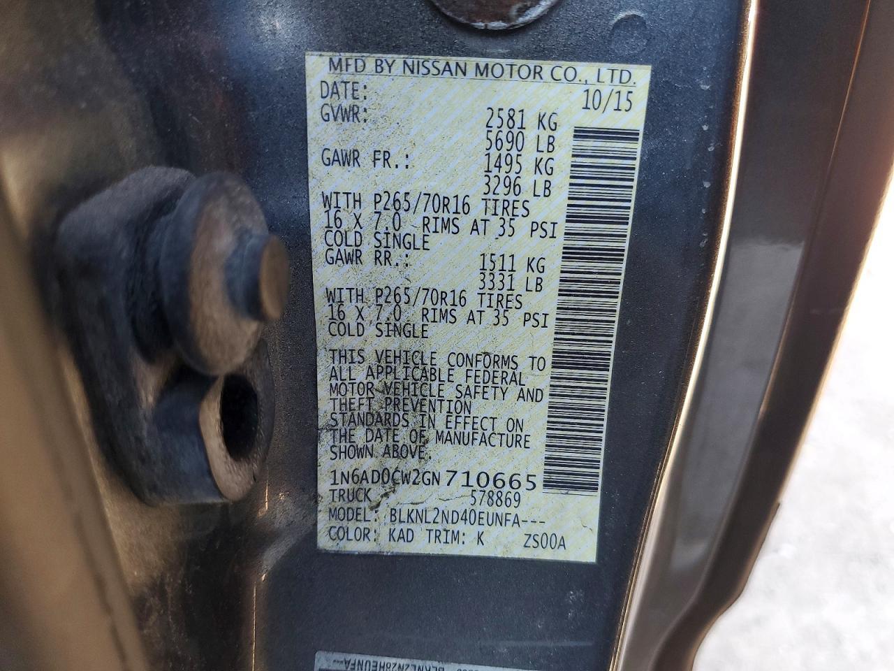 2016 Nissan Frontier SV V6