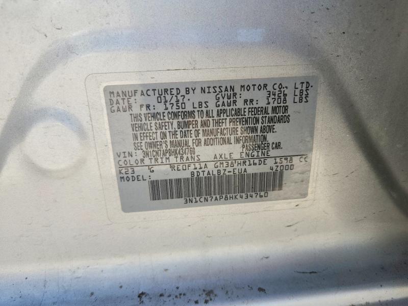 2017 Nissan Versa 1.6 sv
