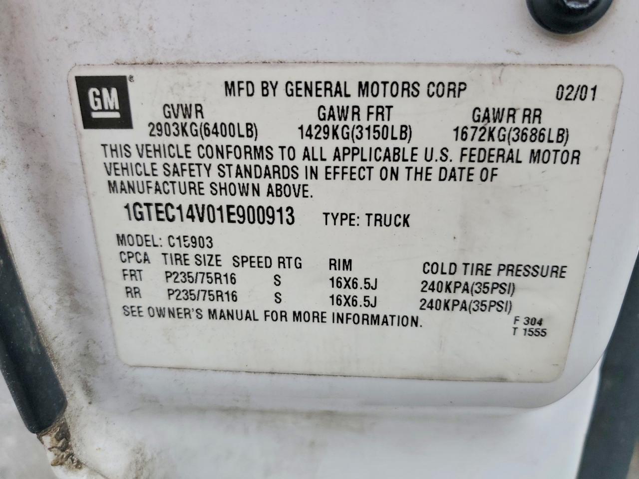 2001 GMC New Sierra C1500