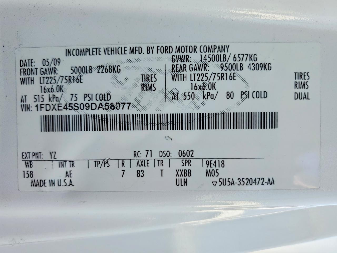 2009 Ford E450 BOX Truck