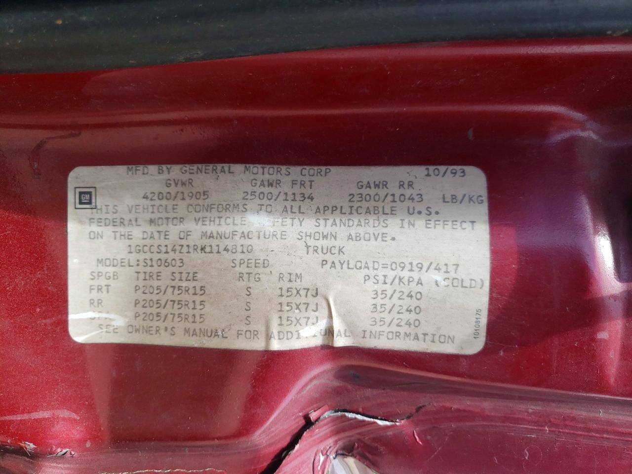 1994 Chevrolet S Truck S10
