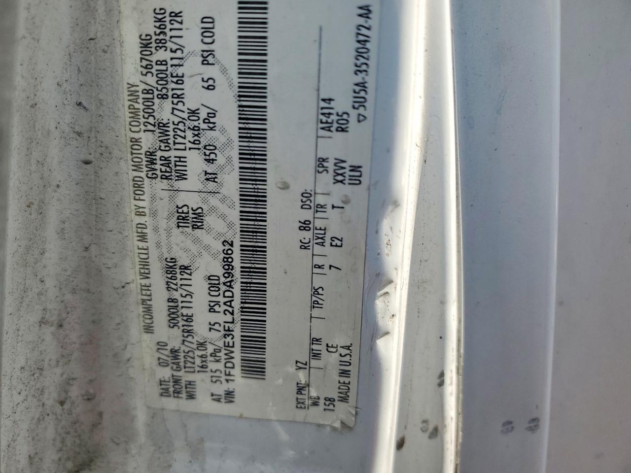 2010 Ford E350 BOX Truck
