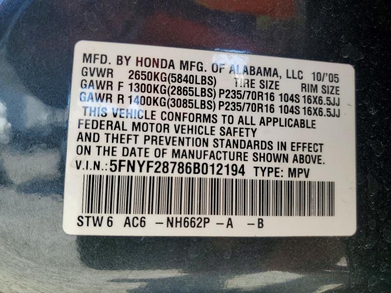 2006 Honda Pilot ex