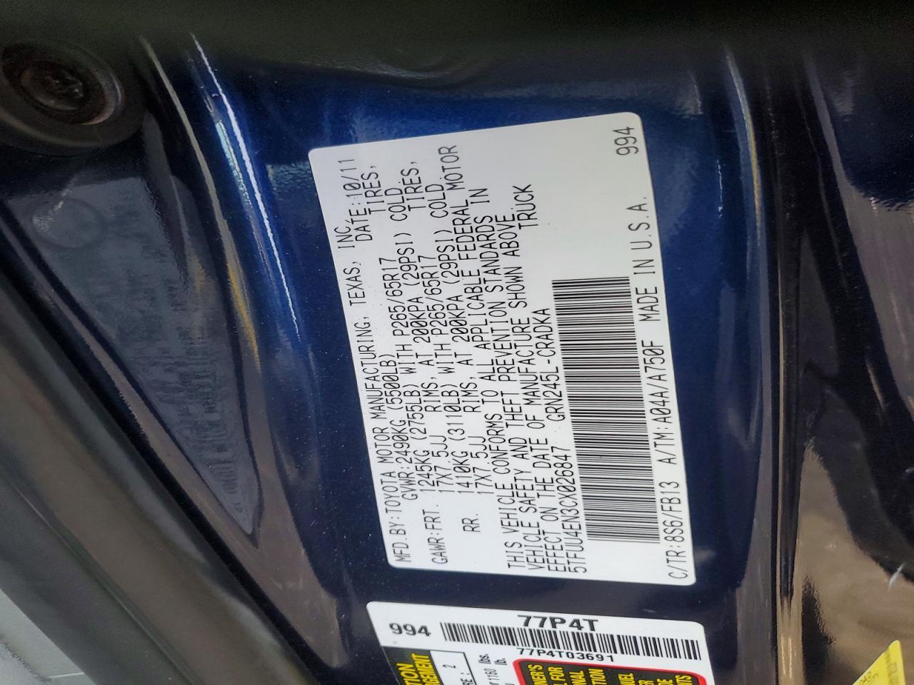2012 Toyota Tacoma V6