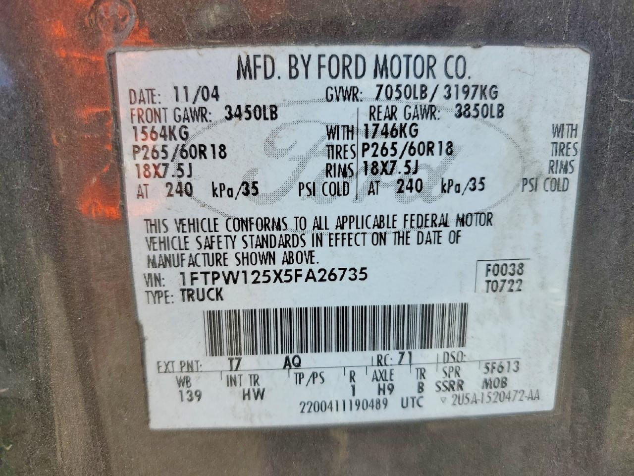 2005 Ford F150 Supercrew