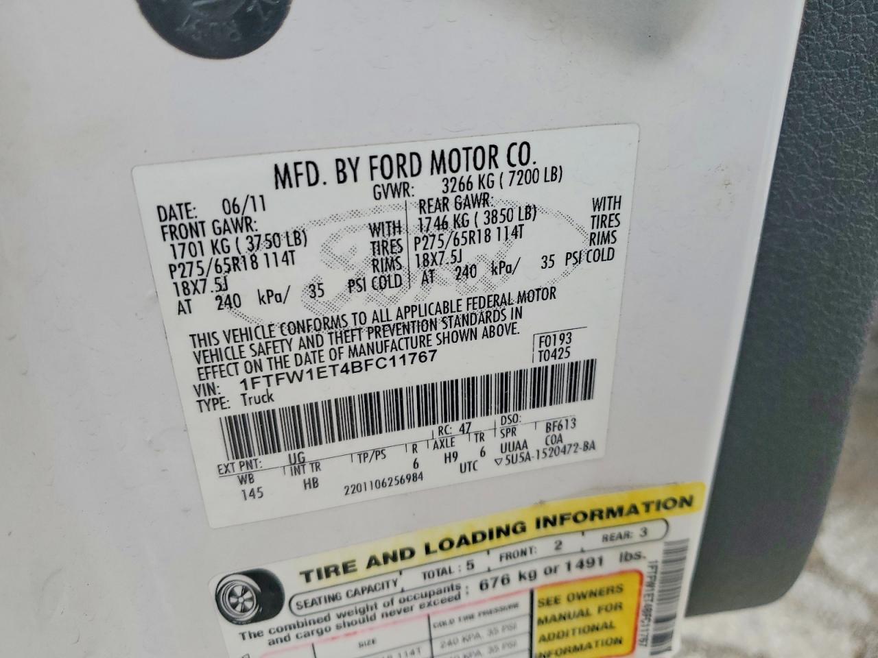 2011 Ford F150 Supercrew