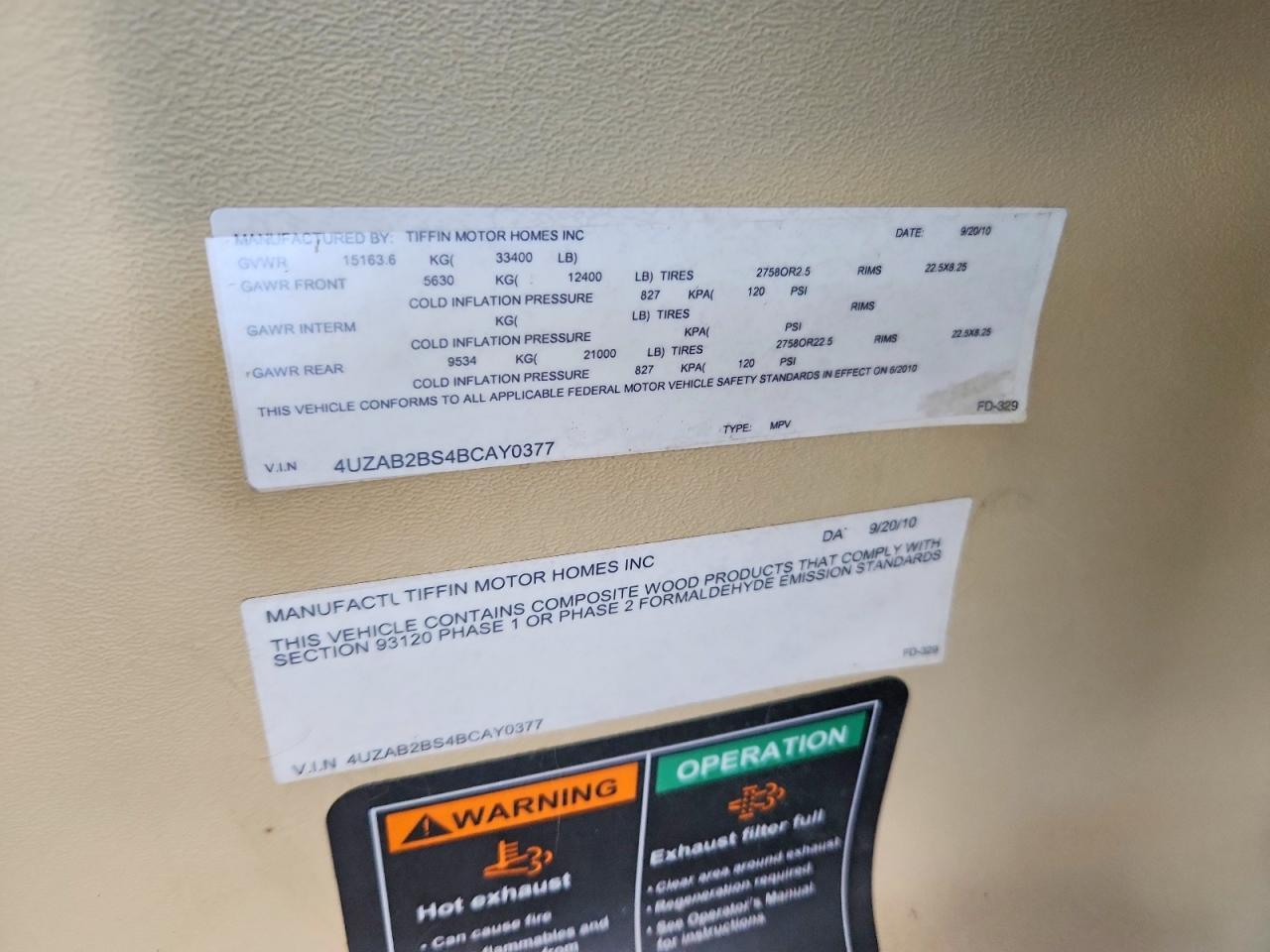 2011 Tiffin Motorhomes Inc 2011 Freightliner Phaeton RV