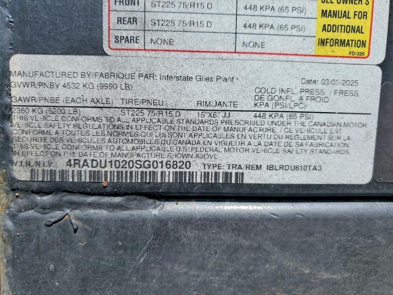 2025 Interstate IBLRDU610TA3 Dump Trailer