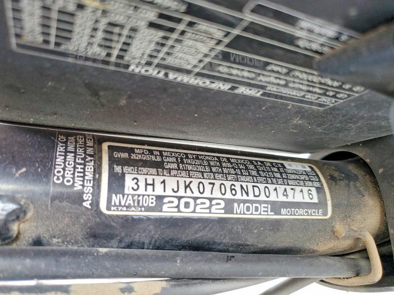 2022 Honda Nva110 b