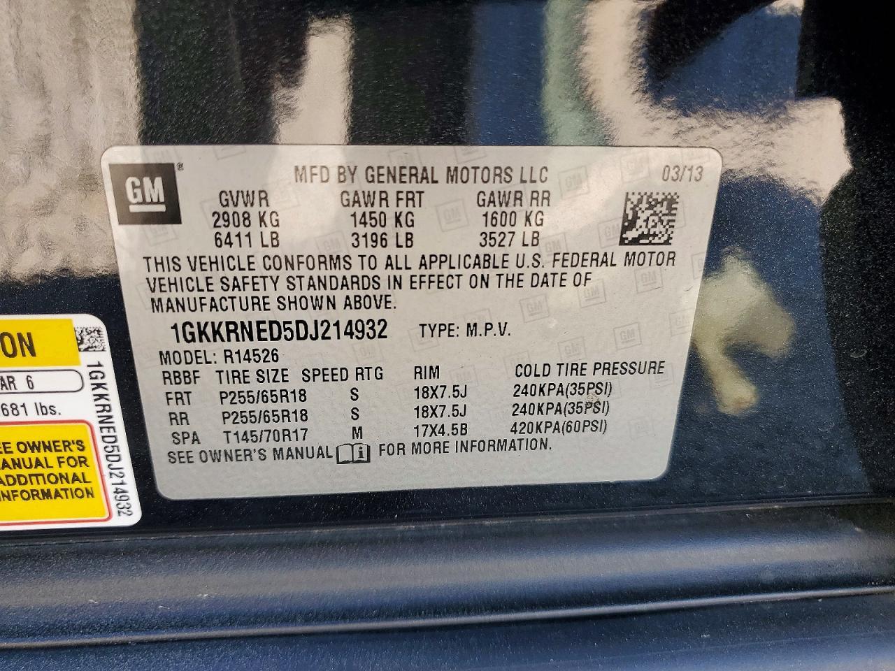 2013 GMC Acadia sle