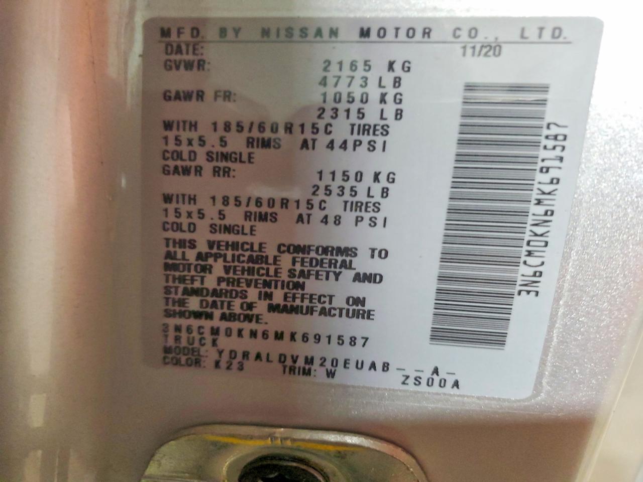 2021 Niss AN NV200 Delivery Van